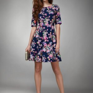 Navy Floral Dress